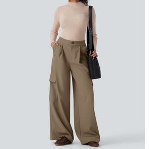 HALARA High Waisted Wide Leg Casual Cargo Pants with Pockets